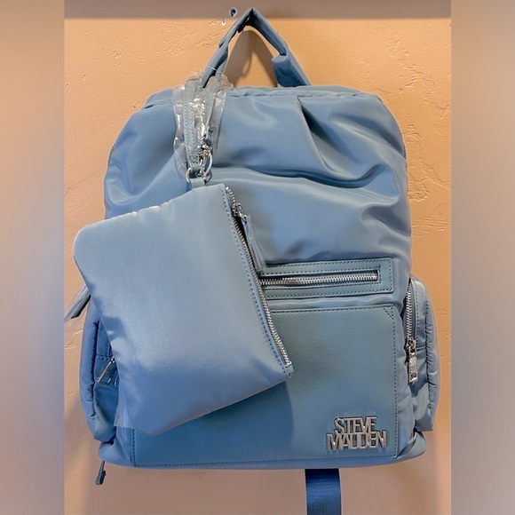 Steve Madden BHAYVE Large Blue Backpack With Matching Wristlet NWTS main image 4